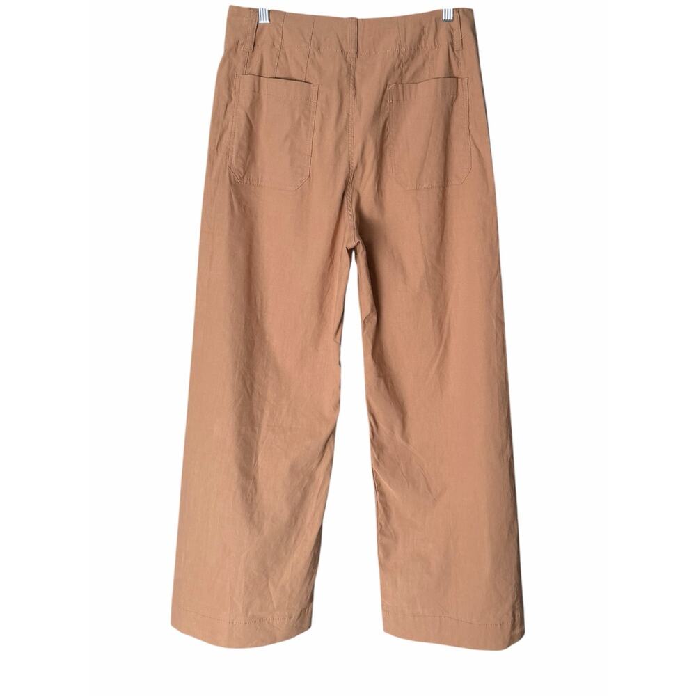 Maeve The Colette Full-Length Wide-Leg Pant Womens 31 Tan Camel Linen-Blend NEW - Picture 3 of 6